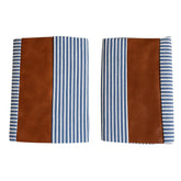 Pillow Covers, leather & cotton Cushion Covers (20 × 20 Inch / 1 Pair / 2 Pc)